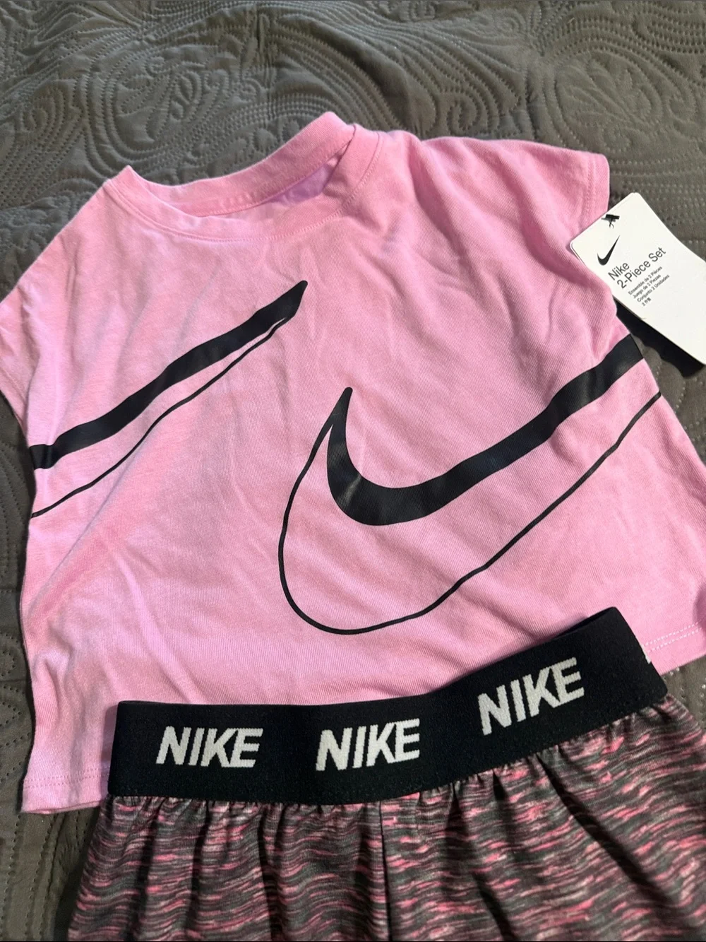 Nike Pink and Black Girls' Athletic Matching Set - Picture 3 of 5